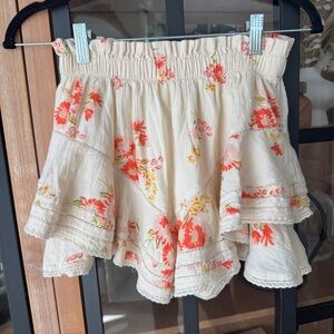 Aerie Rock 'n' Ruffle Skort floral tiered preppy lace skirt mini vintage vanilla
